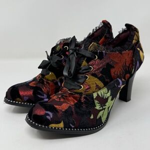 L'Artiste By Spring Step Women's Pritz Velvet Lace Up Pump Heels EU 38 US 7.5-8